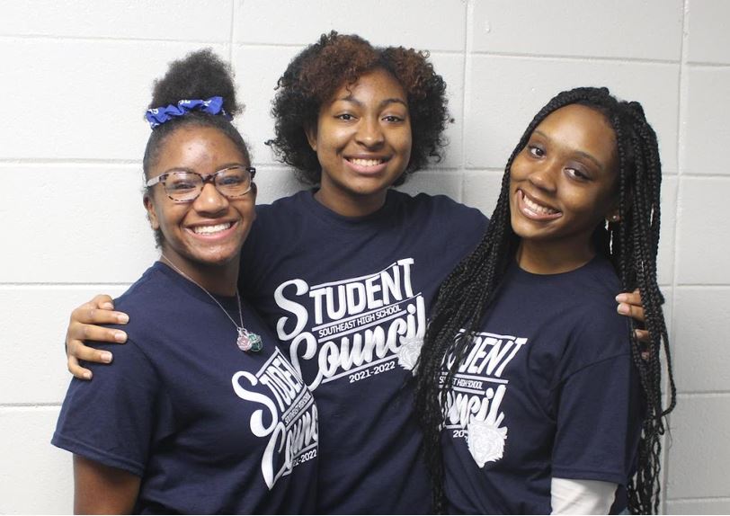 Southeast High School students smiling